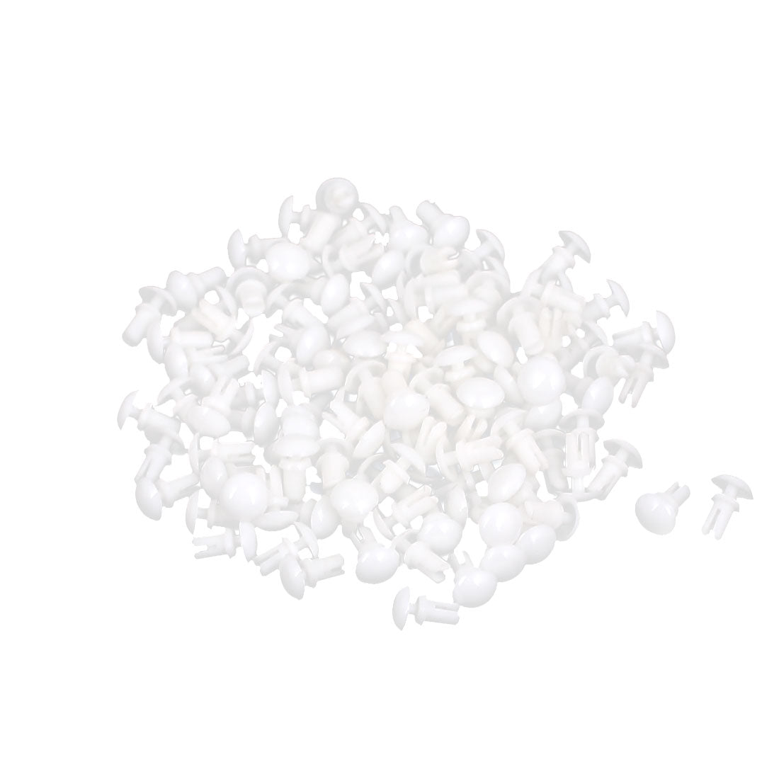 uxcell Uxcell 100Pcs Nylon Push Clips Rivet Fastener White for 1.3-2.0mm Thickness Panel