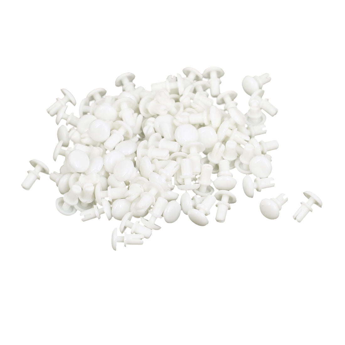 uxcell Uxcell 100Pcs Nylon Push Clips Rivet Fastener White for 2.0-3.0mm Thickness Panel