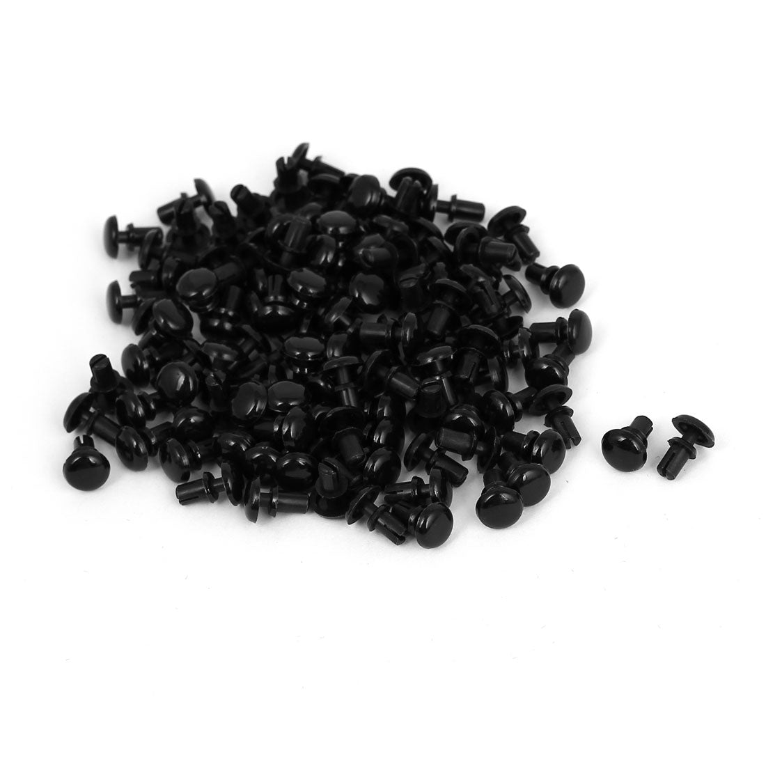 uxcell Uxcell 100Pcs Nylon Push Clips Rivet Fastener Black for 2-3mm Thickness Panel