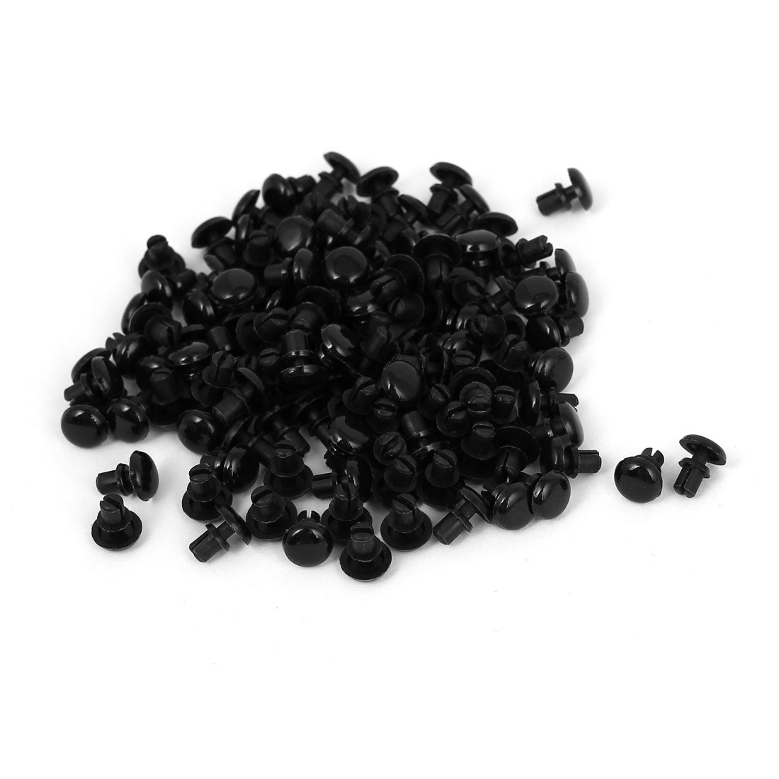 uxcell Uxcell 100Pcs Nylon Push Clips Rivet Fastener Black for 1-2mm Thickness Panel