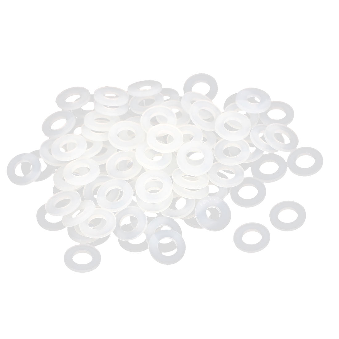 uxcell Uxcell PE Plastic Insulation Flat Spacer Washers Gasket Rings, Clear, Pack of 100