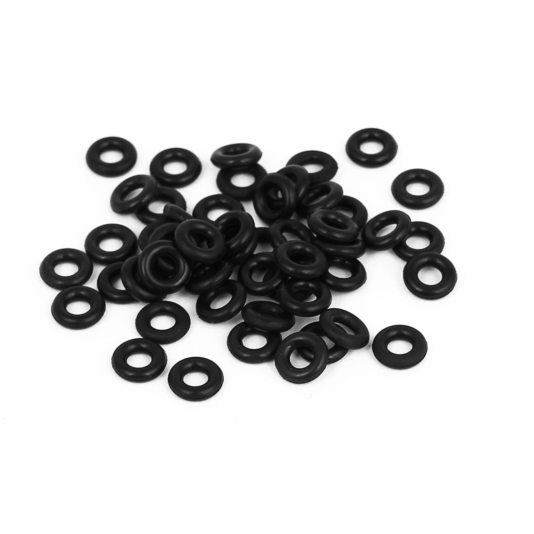 uxcell Uxcell 50 Pcs 7mmx3mmx2mm Black Rubber O Ring Oil Seal Gaskets