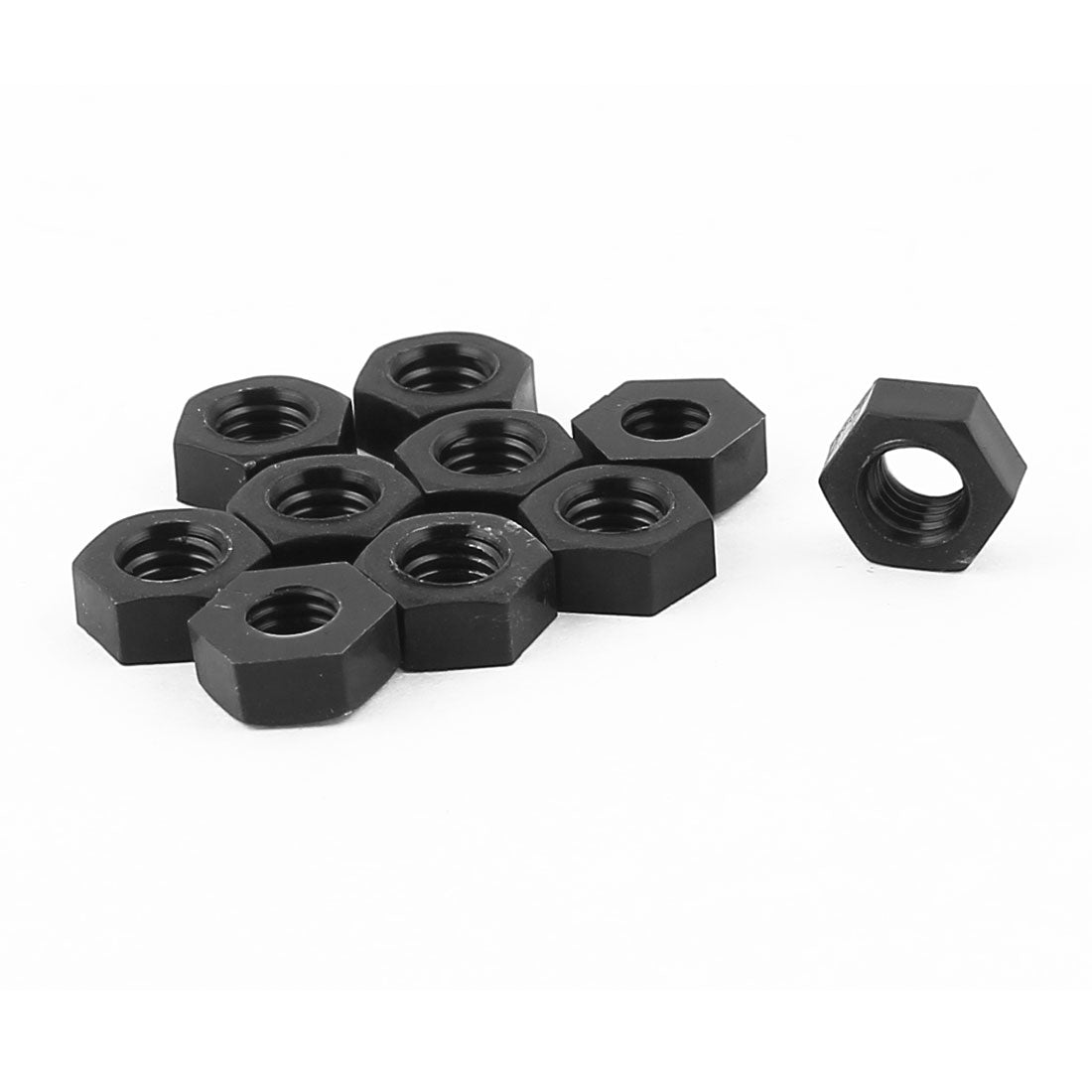 Uxcell Uxcell 10 Pcs Pack Of Metric M5 Insert Lock Nylon Full Hex Nuts Plastic Black