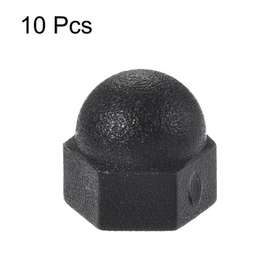 Harfington Uxcell 10pcs M3 Plastic Dome Bolt Nut Caps Inner Threaded Protection Covers Hexagon Shaped Black
