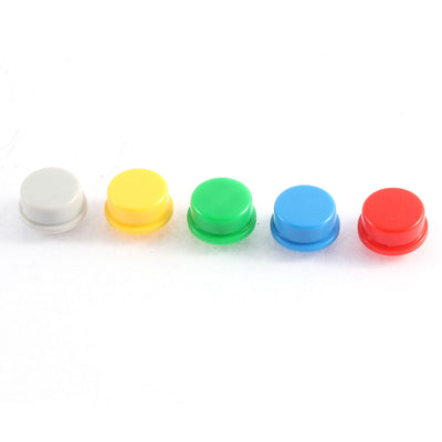 Harfington Uxcell 25PCS 12 x 12mm Tact Tactile Switches Cap Round Pushbutton Cover Assorted Color