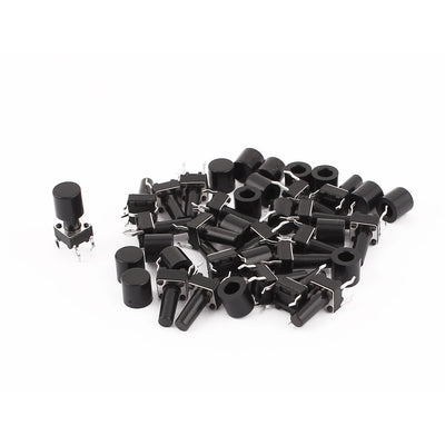 Harfington Uxcell 20 Pcs 6x6x12mm Momentary 4pin Push Button Micro Tactile Tact Switch w Cap