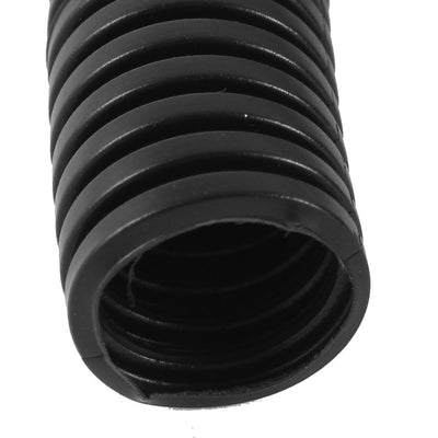Harfington Uxcell 2.6 M 14.5 x 18.5 mm PVC Corrugated Conduit Tube for Garden,Office Black