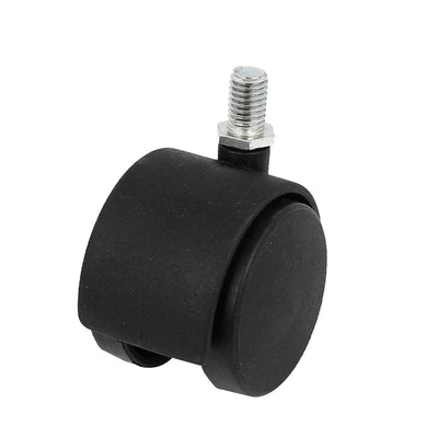 uxcell Uxcell 10mm Threaded Stem 2 Inch Dia 360 Degree Rotation Double Wheel Furniture Chair Swivel Caster