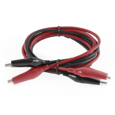 Harfington Uxcell Multimeter Electrical Insulated Boot Alligator Clip Test Leads Cable 1.4Ft 2pcs