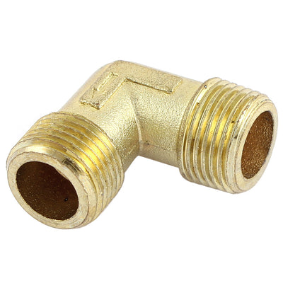 Harfington Uxcell Air Compressor 3/8 BSP M/M Thread 90 Degree Joint Connector for Water Fuel Pipe