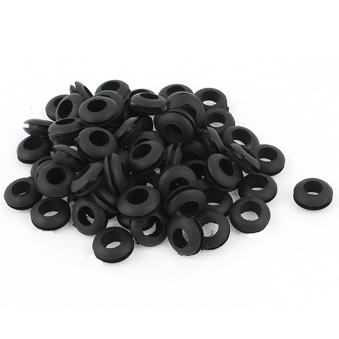 uxcell Uxcell 7mm Inner Dia Double Sides Rubber Wire Grommets Gasket Ring Cable Protector 120pcs