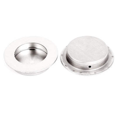 Harfington Uxcell Sliding Door Drawer Stainless Steel 65mm Round Recessed Flush Pull Handle 2pcs