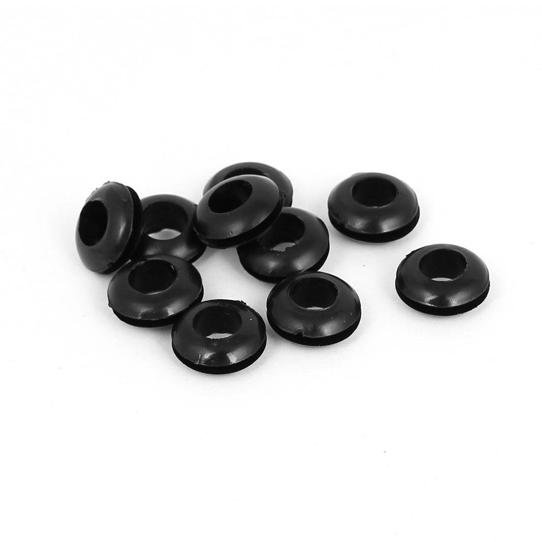 uxcell Uxcell 7mm Inner Dia Rubber Electrical Round Cable Wiring Grommets Gasket Ring 10Pcs