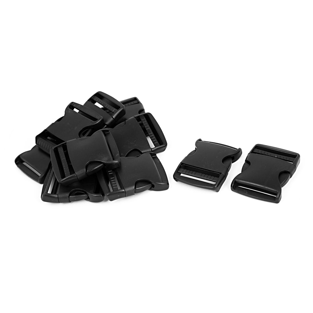 uxcell Uxcell 10Pcs 2" Wide Webbing Strap Plastic Curved Clasp Side Release Buckle Black