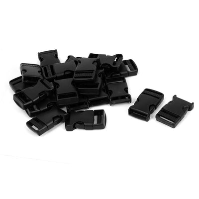 Harfington Uxcell 20Pcs 1" Wide Webbing Strap Plastic Curved Clasp Side Release Buckle Black