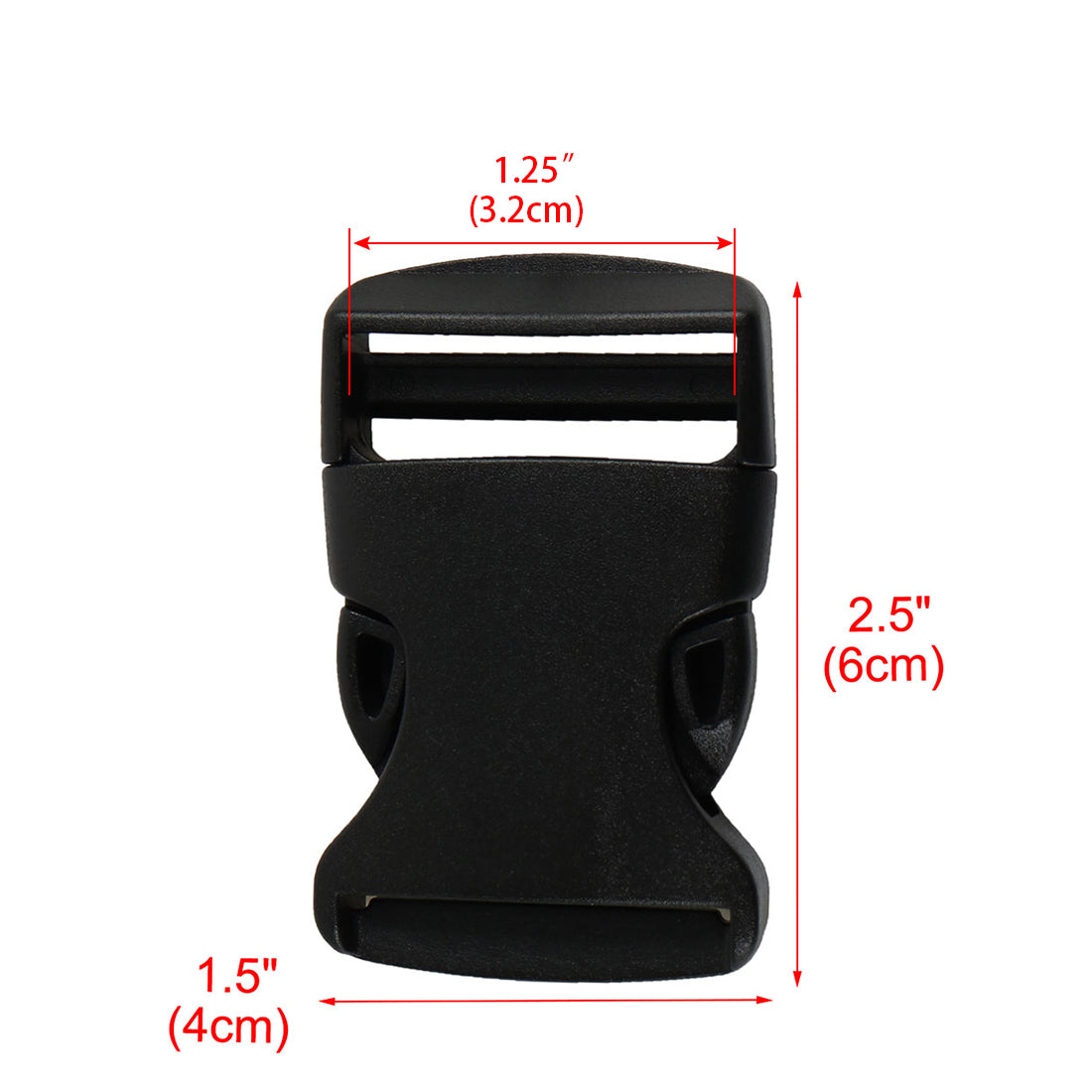 uxcell Uxcell 5Pcs 1 1/4" Wide Webbing Strap Plastic Curved Clasp Side Release Buckle Black