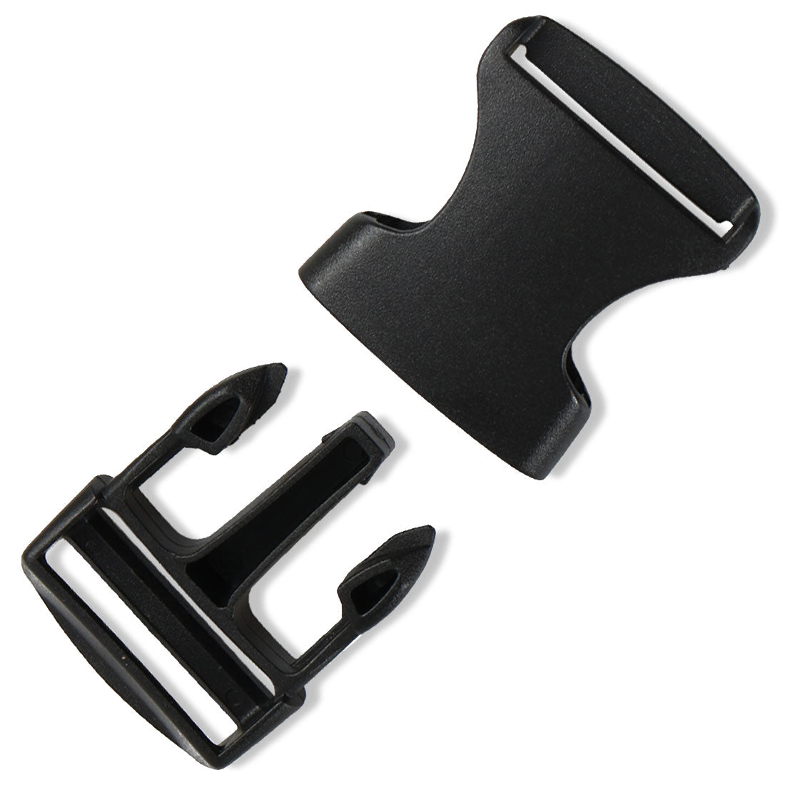 uxcell Uxcell 5Pcs 1 1/4" Wide Webbing Strap Plastic Curved Clasp Side Release Buckle Black