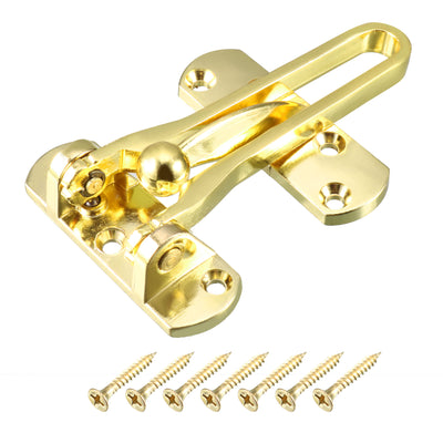 Harfington Uxcell Household Door Restrictor Lock Catch Metal Safety Security Chain Latch Gold Tone