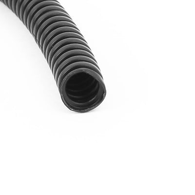 Harfington Uxcell 2 M 8 x 10 mm Plastic Flexible Corrugated Conduit Tube for Garden,Office Black