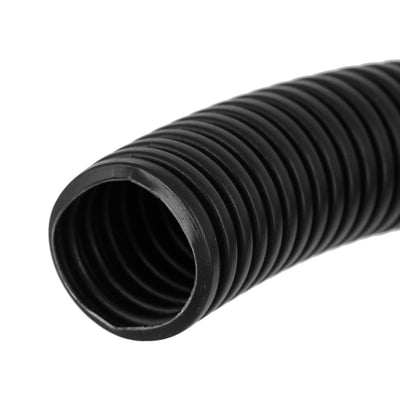 Harfington Uxcell 1.3 M 20 x 25 mm Plastic Corrugated Conduit Tube for Garden,Office Black 2pcs