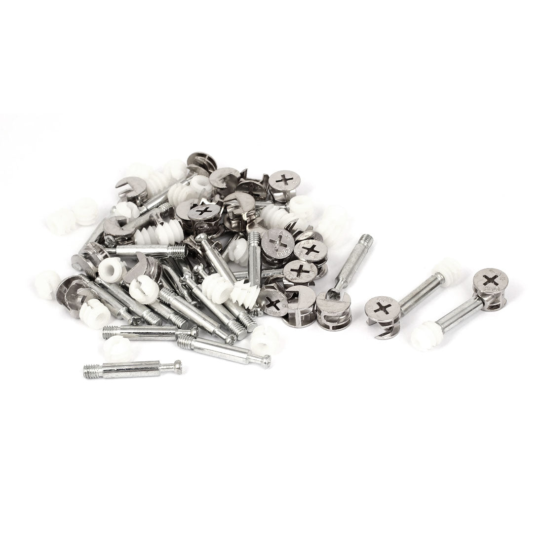 uxcell Uxcell Furniture Hardware 15mmx11mm Connection Screws Eccentric Nuts 25 Set