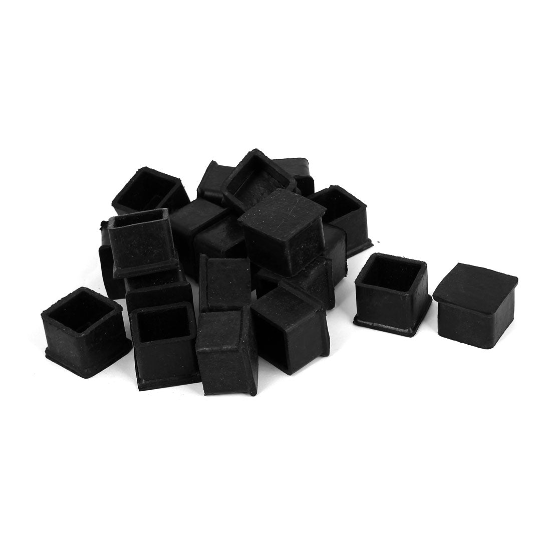 uxcell Uxcell 25mmx25mm Furniture Desk Foot Cover Rubber Square Cap Floor Protector 20Pcs