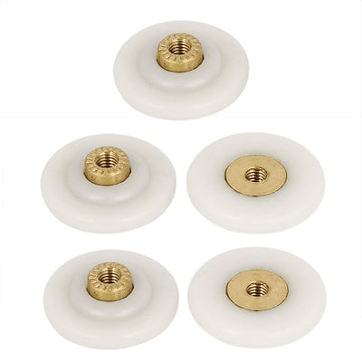 uxcell Uxcell 28mm Dia Sliding Pulleys Glass Shower Door Rollers Wheels Runners 5pcs