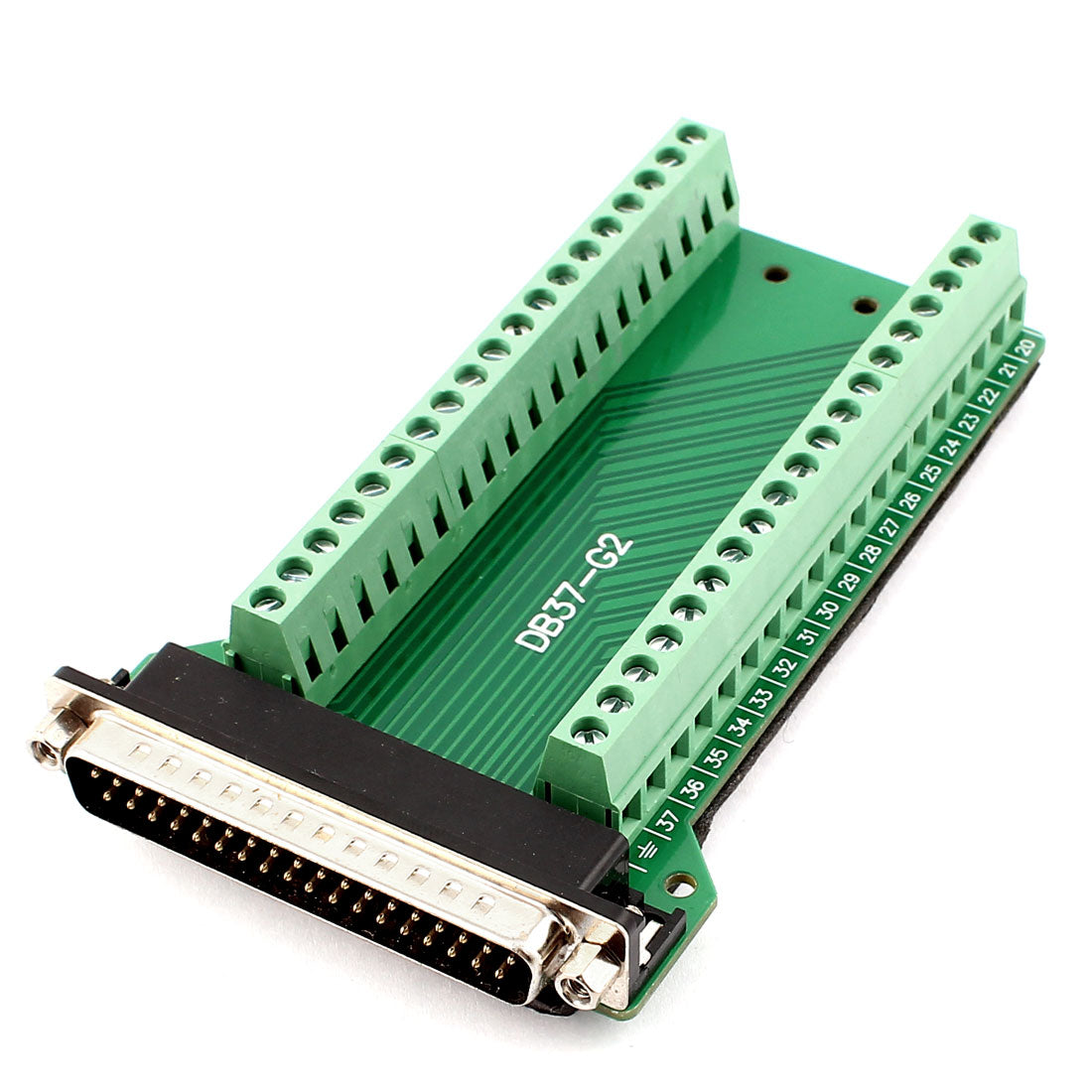 uxcell Uxcell DB37 D-SUB Male Adapter to 37 Pin Terminal 2 Row Screw Breakout Board