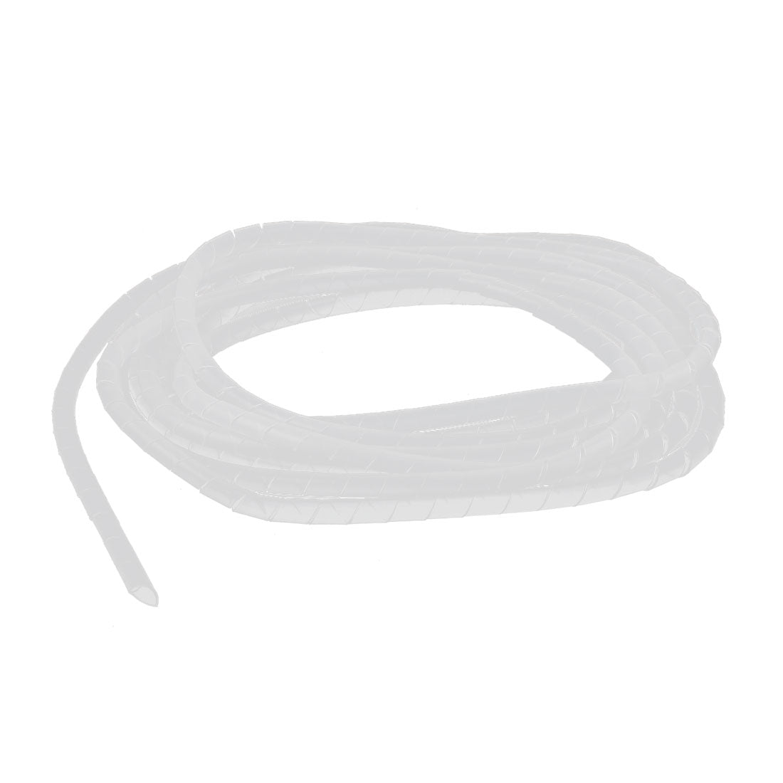 uxcell Uxcell 6mm OD 4M PE Polyethylene Spiral Cable Wire Wrap Tubing White