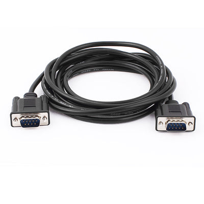 Harfington Uxcell 3Meter 10Ft  Black VGA 9 Pin Male to Male Monitor Projector Adapter Cable Wire for PC Laptop
