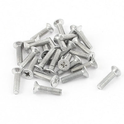 uxcell Uxcell 0.7mm Pitch M4 x 13mm Thread Metal Pozi Posi Countersunk Screws Bolts Fasteners 27pcs