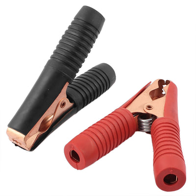 Harfington Uxcell 2PCS Insulated Car Auto Battery Clip Alligator Test Clamp Red Black Plastic Handle