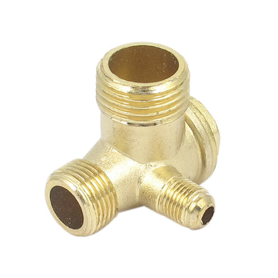 Harfington Uxcell Air Compressor 3 Ports Brass Male Threaded Check Valve Connector Tool