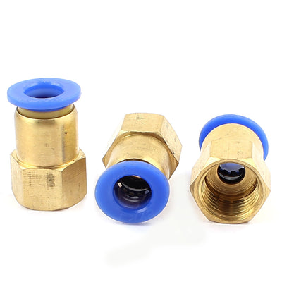 uxcell Uxcell 3 Pcs 1/4 BSP Thread to 8mm Push in Pneumatic Air Quick Connect Tube Fitting Coupler