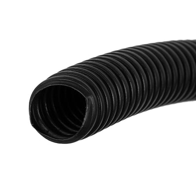 Harfington Uxcell 6 M 15 x 20 mm PVC Flexible Corrugated Conduit Tube for Garden,Office Black