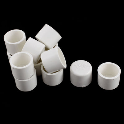 Harfington Uxcell Water Pipe Fittings PVC Slip Round End Caps White 25mm Dia 12Pcs