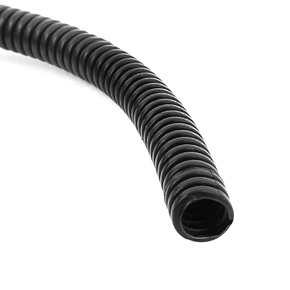 uxcell Uxcell 1.9 M 7 x 10 mm Plastic Flexible Corrugated Conduit Tube for Garden,Office Black