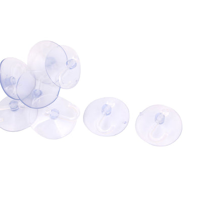 Harfington Uxcell 50mm Dia Home Bathroom Wall Window Plastic Suction Cup Hook Clear Blue 8Pcs