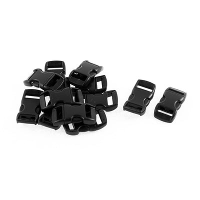 Harfington Uxcell Webbing Strap Backpack Plastic Side Release Buckle Black 11mm Band 12pcs