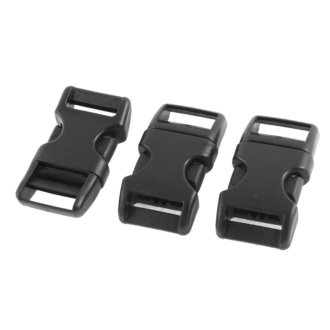 uxcell Uxcell 3 Pcs Plastic Clasp Side Release Buckle Black for 1.5cm Width Belt Strap