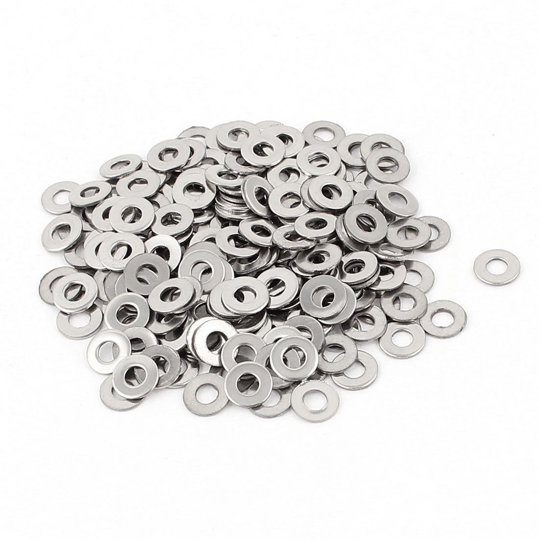 uxcell Uxcell 200pcs 304 Stainless Steel M3 Flat Washers Spacers Gasket Silver Tone