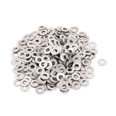 Harfington Uxcell 300pcs 3mm Flat Stainless Steel Washers Spacers for M3 Threaded Screws