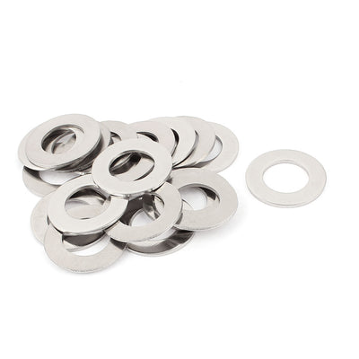 uxcell Uxcell 20pcs 304 Stainless Steel M20 Thin Plain Flat Washer Silver Tone