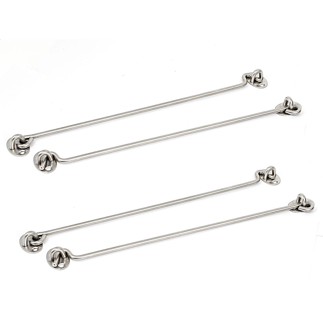 uxcell Uxcell 350mm 14" Long Stainless Steel Cabin Hook Eye Catch Shed Gate Door Latch 4pcs