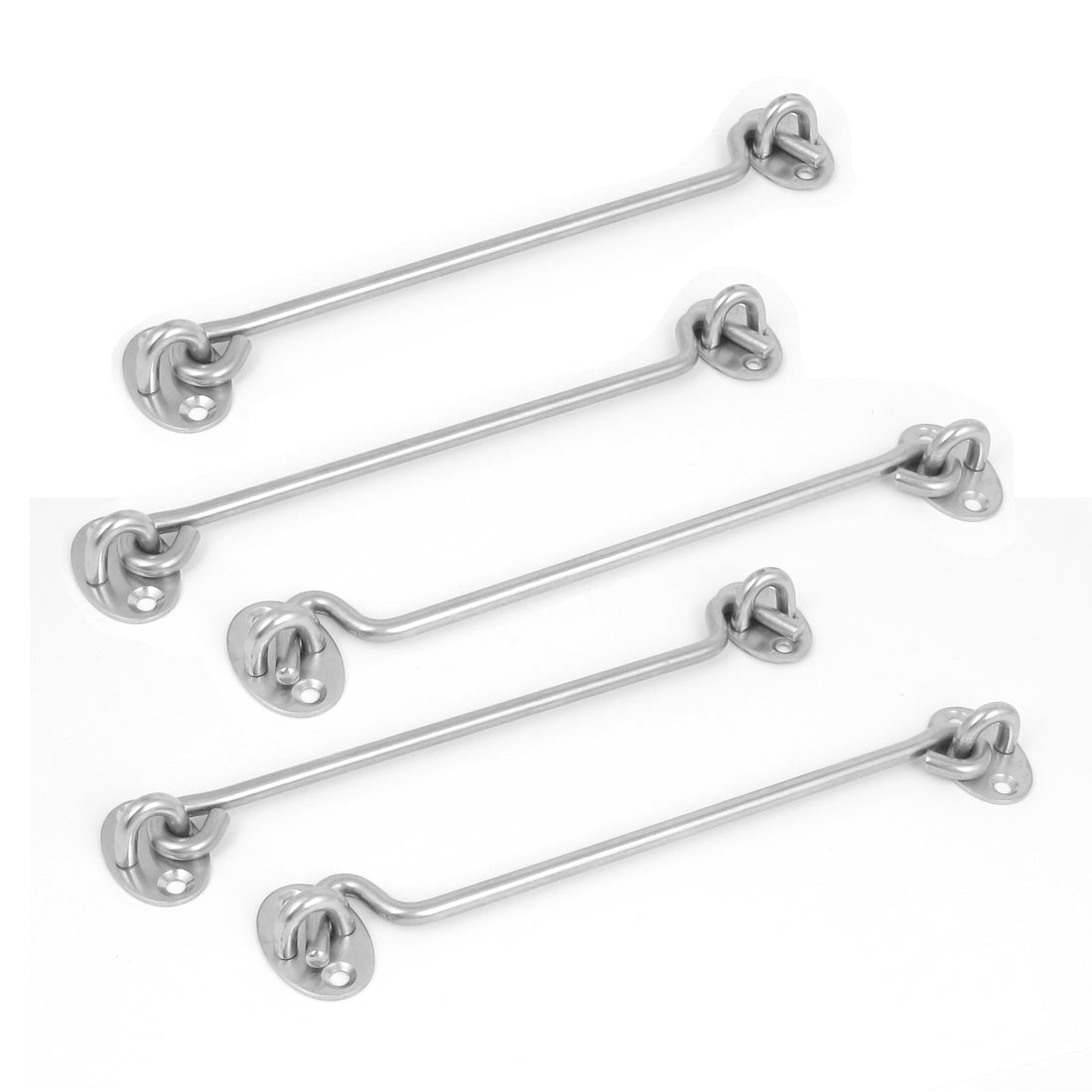 uxcell Uxcell 5pcs 8" 200mm Stainless Steel Cabin Hook Eye Catch Window Shed Gate Door Latch