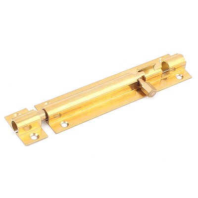 Harfington 4" Long Brass Door Security Latch Sliding Lock Barrel Bolt Gold Tone