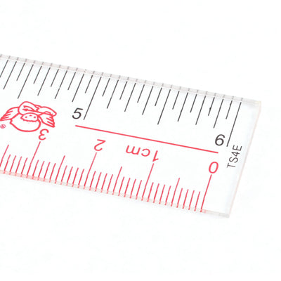 Harfington Plastic 15cm 6 Inch Range Straight Ruler Measuring Tool Clear