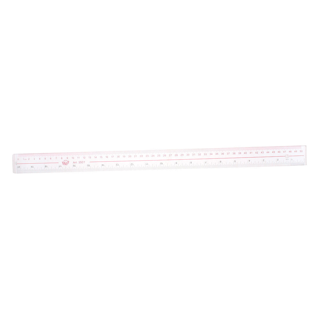 uxcell Uxcell Clear Plastic Inch Metric 50cm Measure Range Straight Ruler Measuring Tool