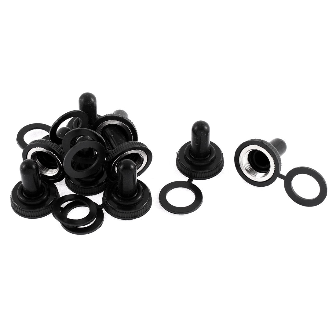 uxcell Uxcell 9pcs 12mm Thread Mini Toggle Switch Waterproof Rubber Cover Boot Cap Black