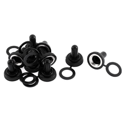 Harfington Uxcell 9pcs 12mm Thread Mini Toggle Switch Waterproof Rubber Cover Boot Cap Black